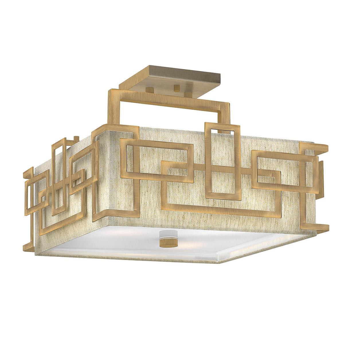 Hinkley Lanza 3 Light Semi Flush Fitting - Brushed Bronze