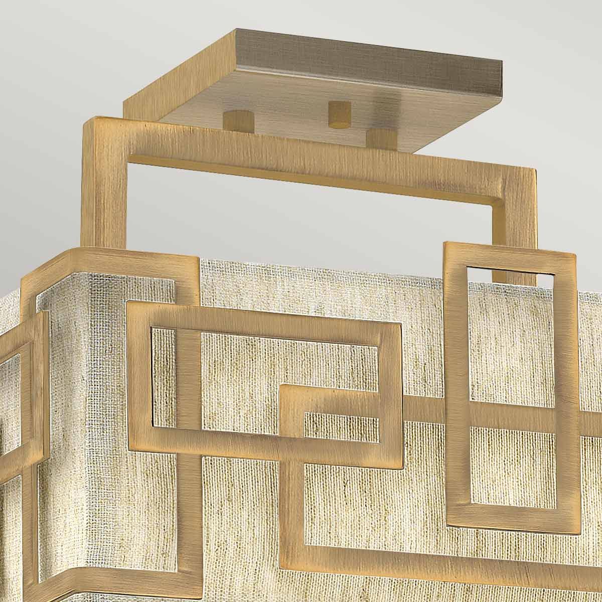 Hinkley Lanza 3 Light Semi Flush Fitting - Brushed Bronze