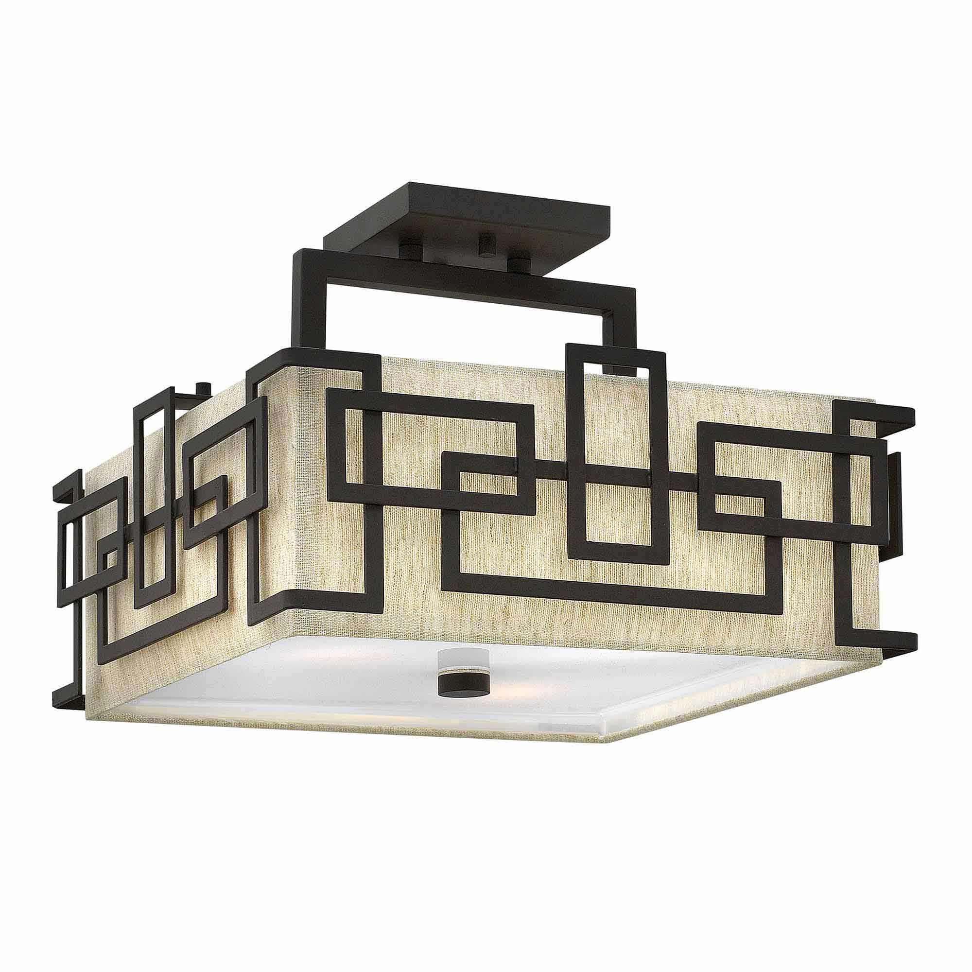 Hinkley Lanza 3 Light Semi-Flush Fitting - Oil Rubbed Bronze