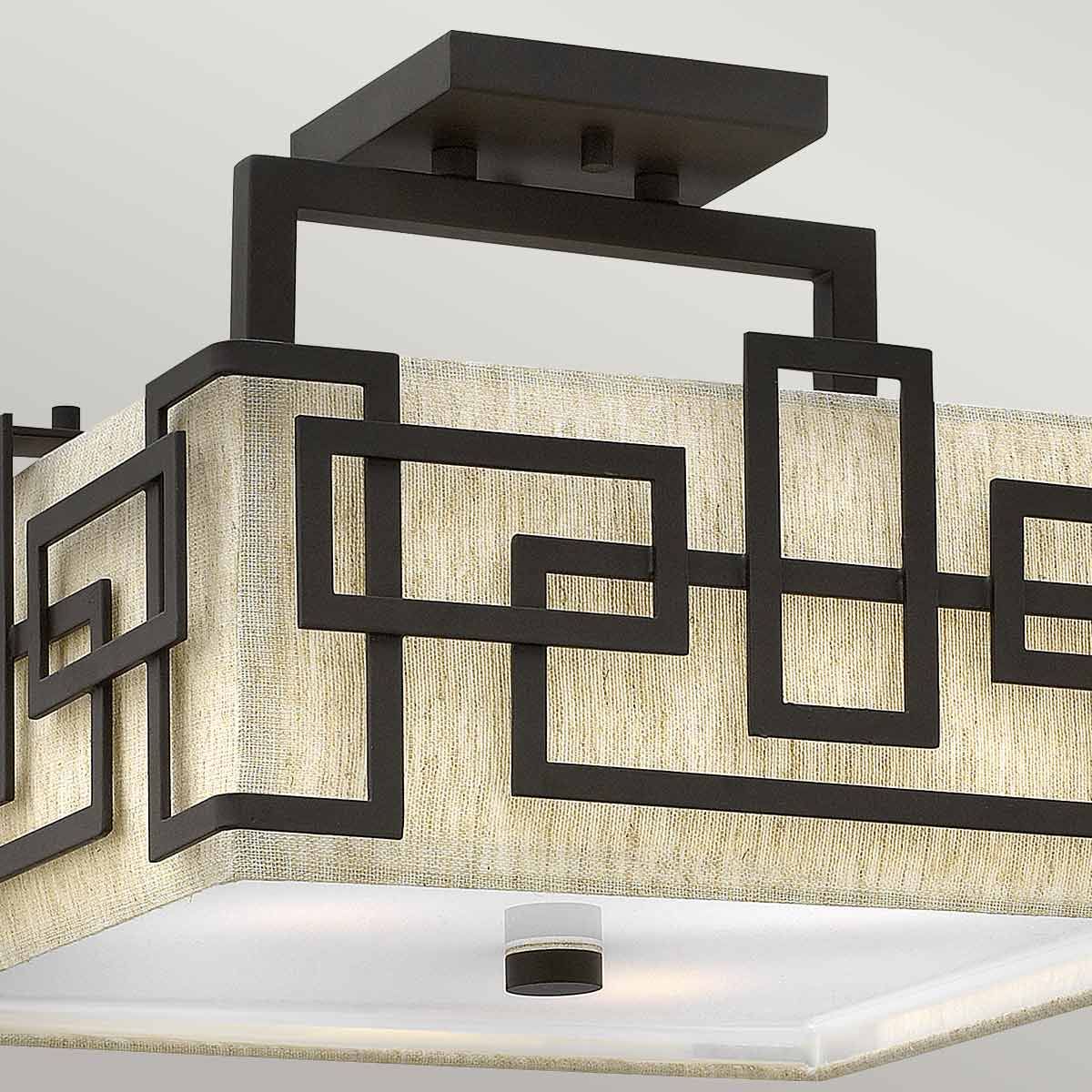 Hinkley Lanza 3 Light Semi-Flush Fitting - Oil Rubbed Bronze