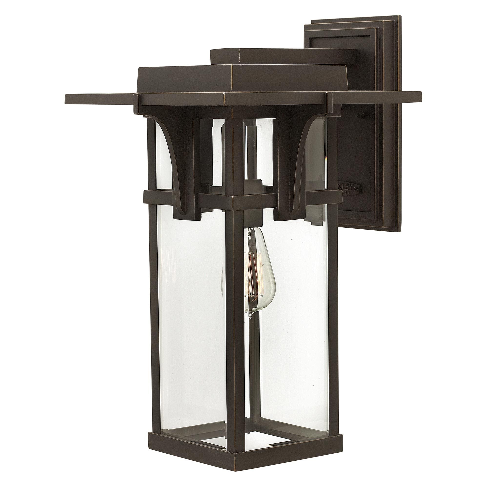 Hinkley Manhattan Single Large Wall Lantern - Oil Rubbed Bronze