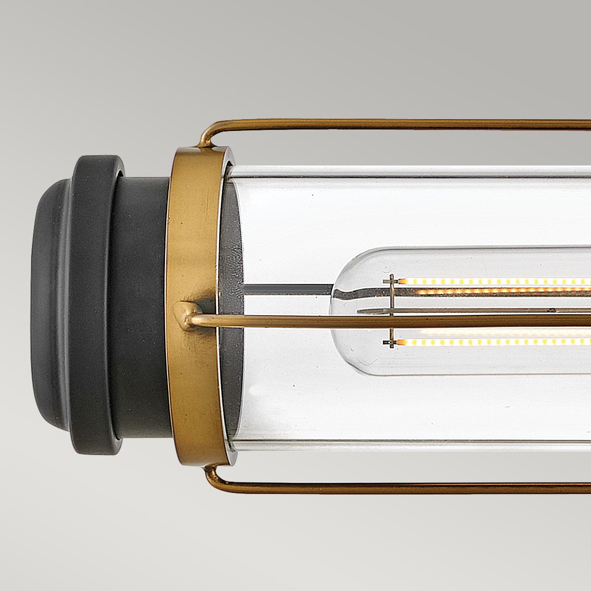 Hinkley Masthead 2 Light Wall Light - Heritage Brass & Black