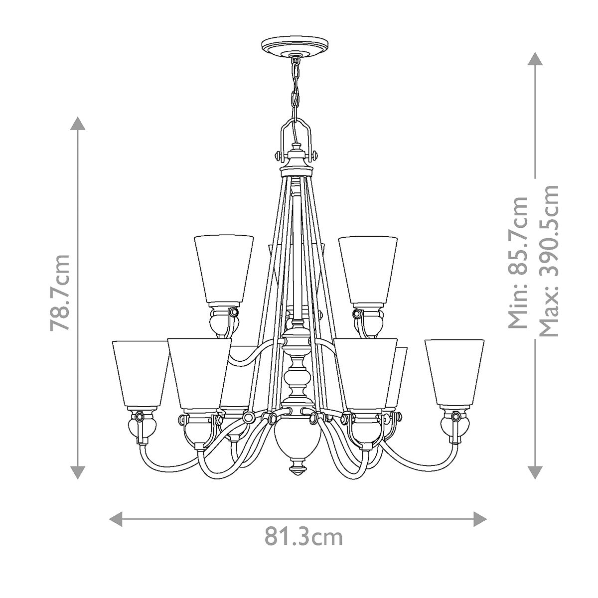 Hinkley Mayflower 9 Light Chandelier  - Olde Bronze