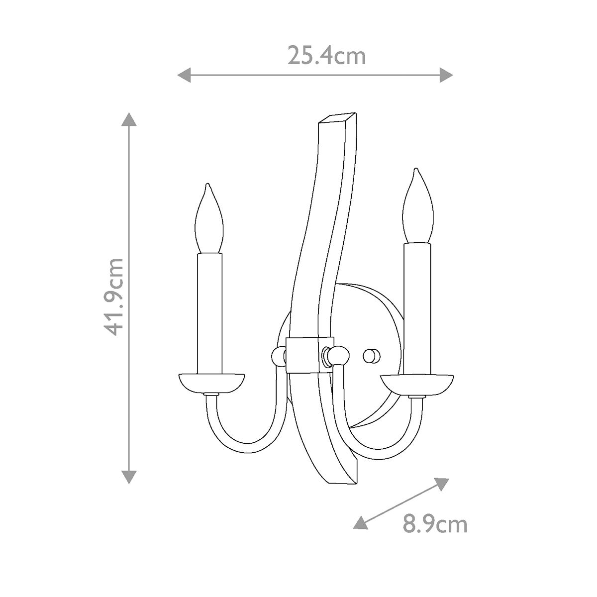 Hinkley Middlefield 2 Light Wall Light  - Iron Rust