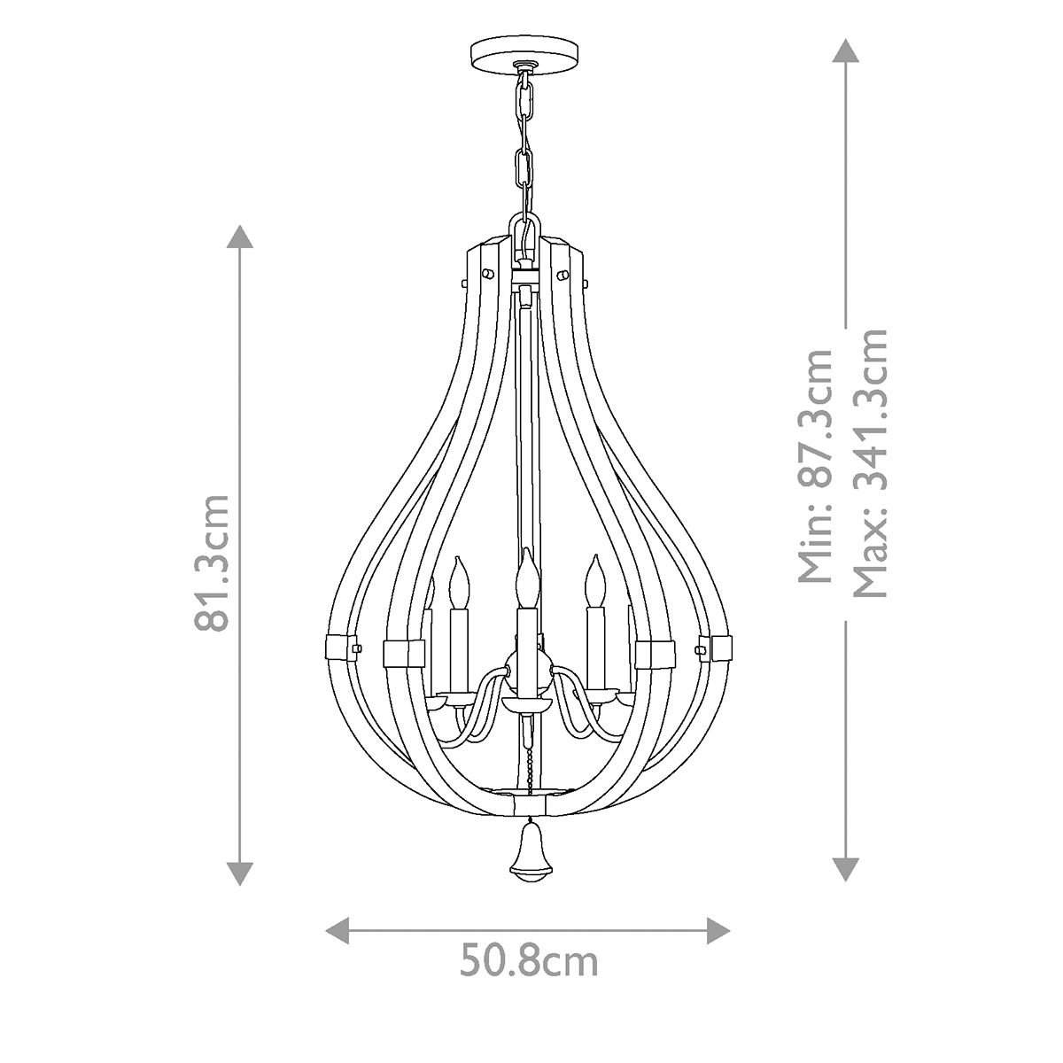 Hinkley Middlefield 5 Light Chandelier  - Iron Rust