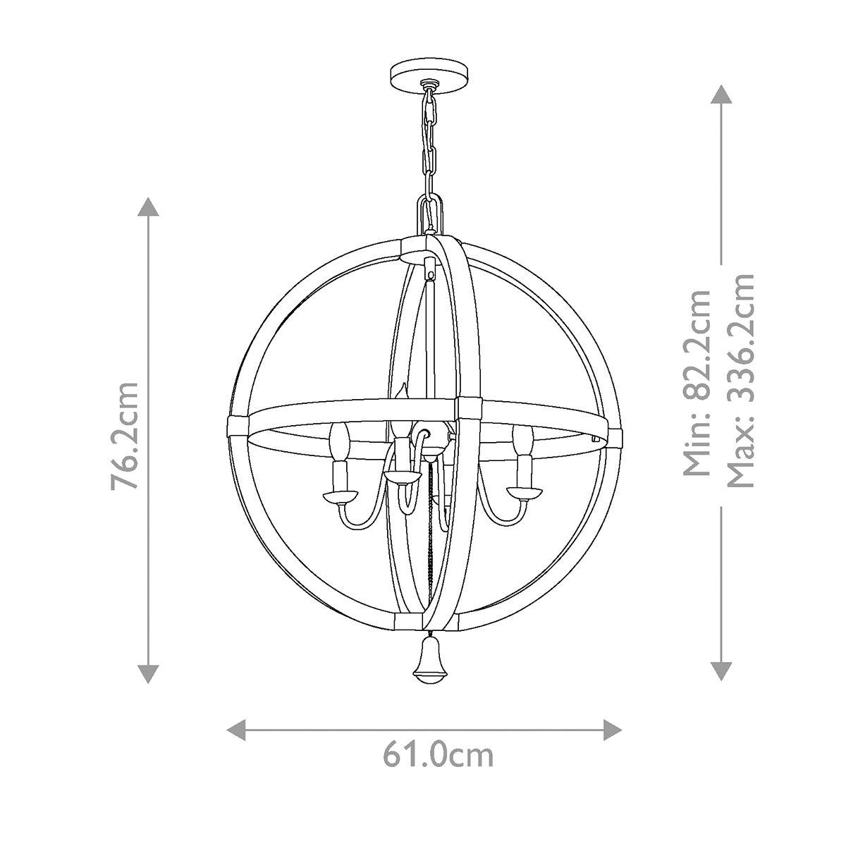 Hinkley Middlefield 4 Light Chandelier  - Iron Rust
