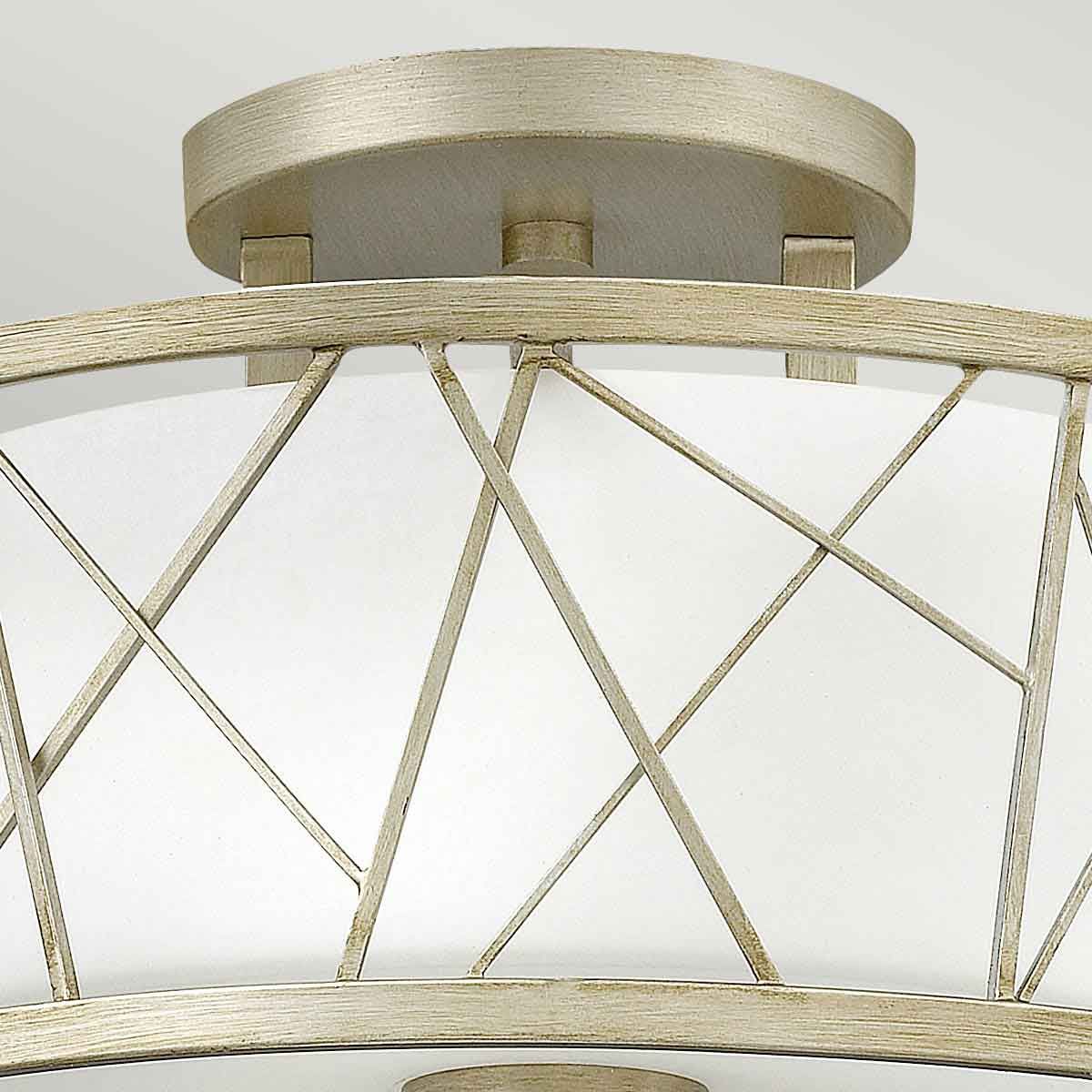Hinkley Nest 3 Light Semi Flush - Silver Leaf