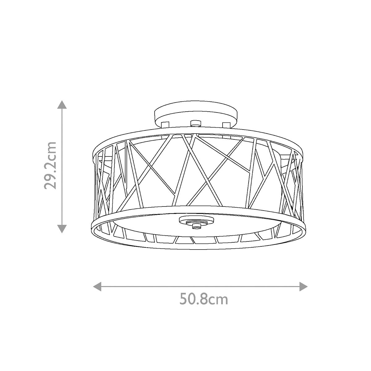 Hinkley Nest 3 Light Semi Flush - Silver Leaf