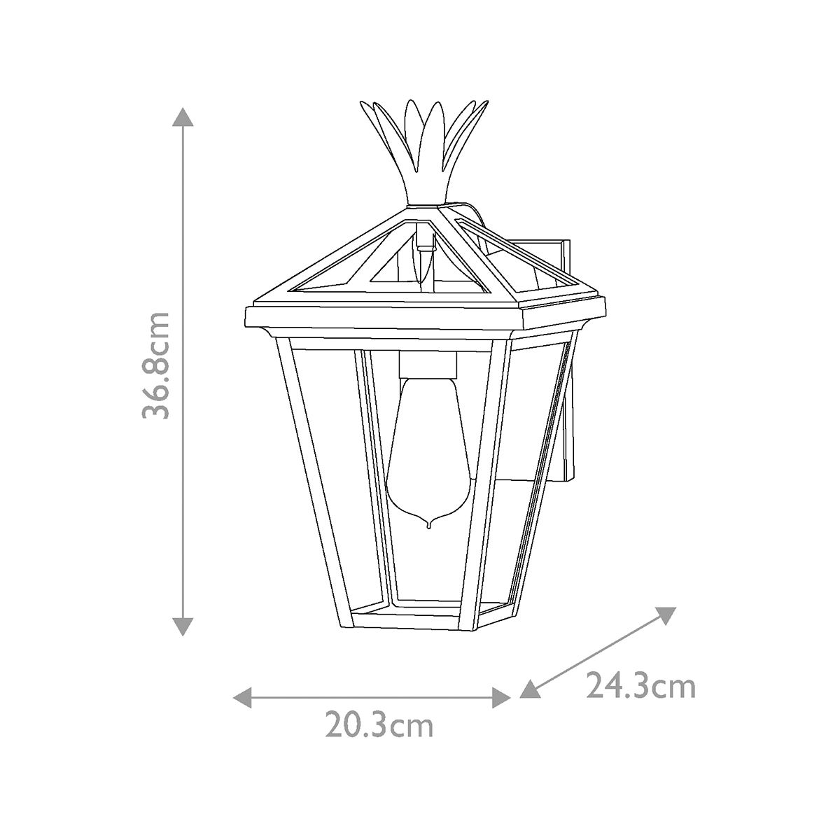 Hinkley Palma 1 Light Small Wall Lantern - Black