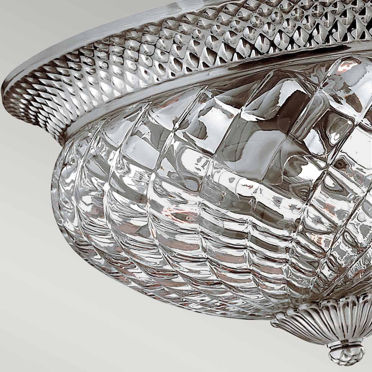 Hinkley Plantation 3 Light Large Flush - Polished Antique Nickel
