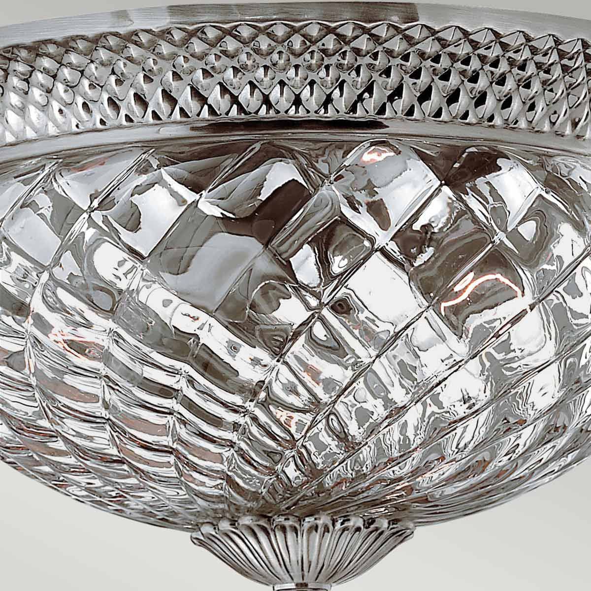 Hinkley Plantation 3 Light Large Flush - Polished Antique Nickel