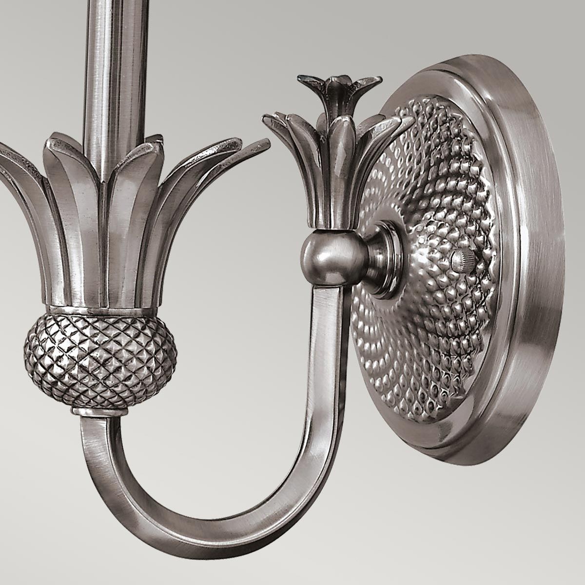 Hinkley Plantation Single Wall Light - Polished Antique Nickel & Linen Shade