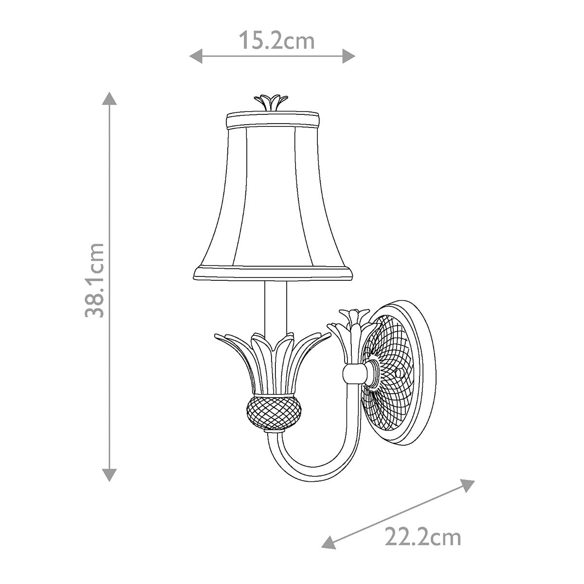 Hinkley Plantation Single Wall Light - Polished Antique Nickel & Linen Shade