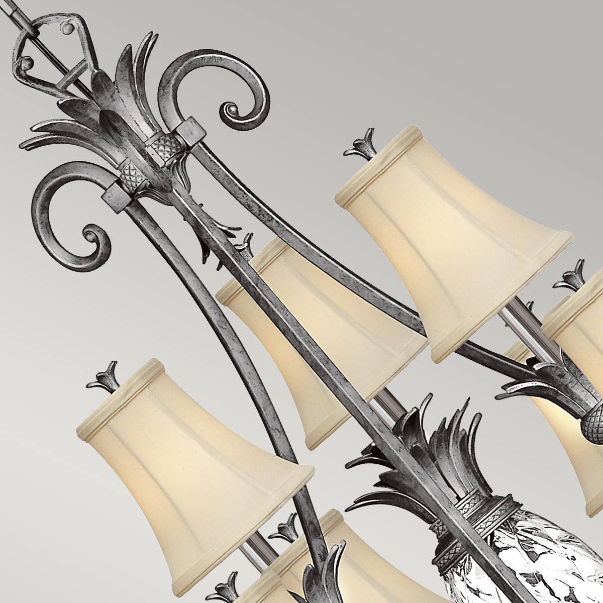Hinkley Plantation 10 Light Chandelier - Polished Antique Nickel