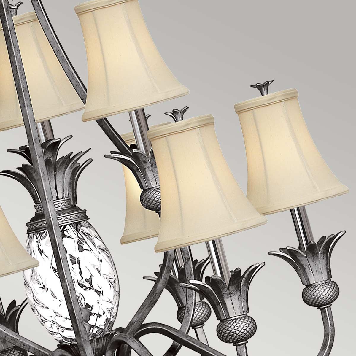 Hinkley Plantation 10 Light Chandelier - Polished Antique Nickel