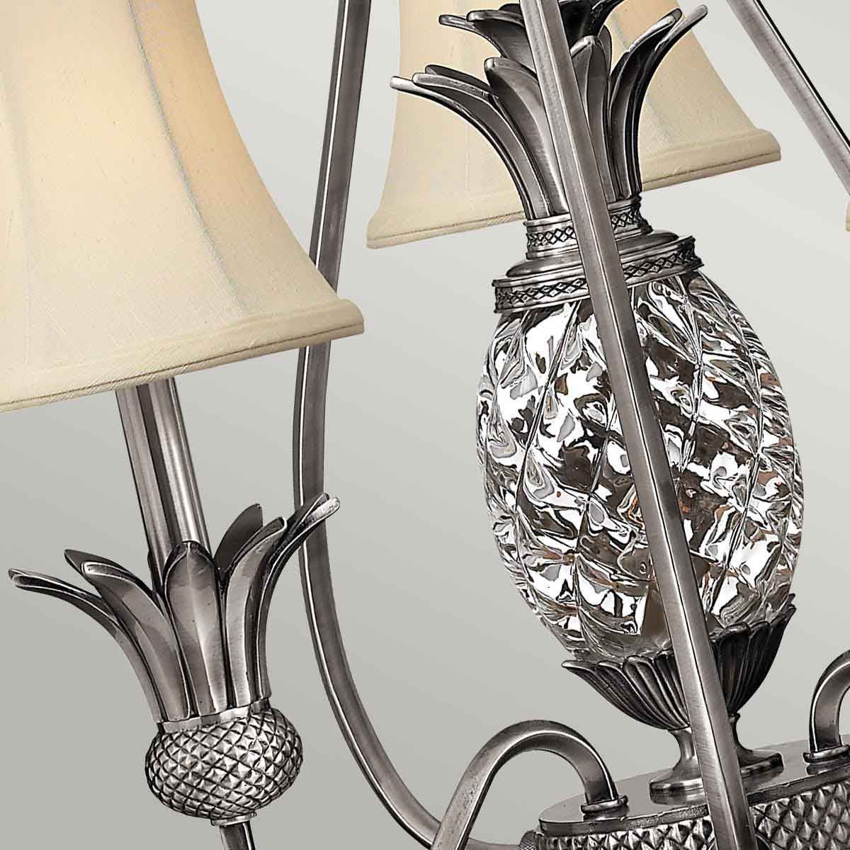 Hinkley Plantation 3 Light Chandelier - Polished Antique Nickel