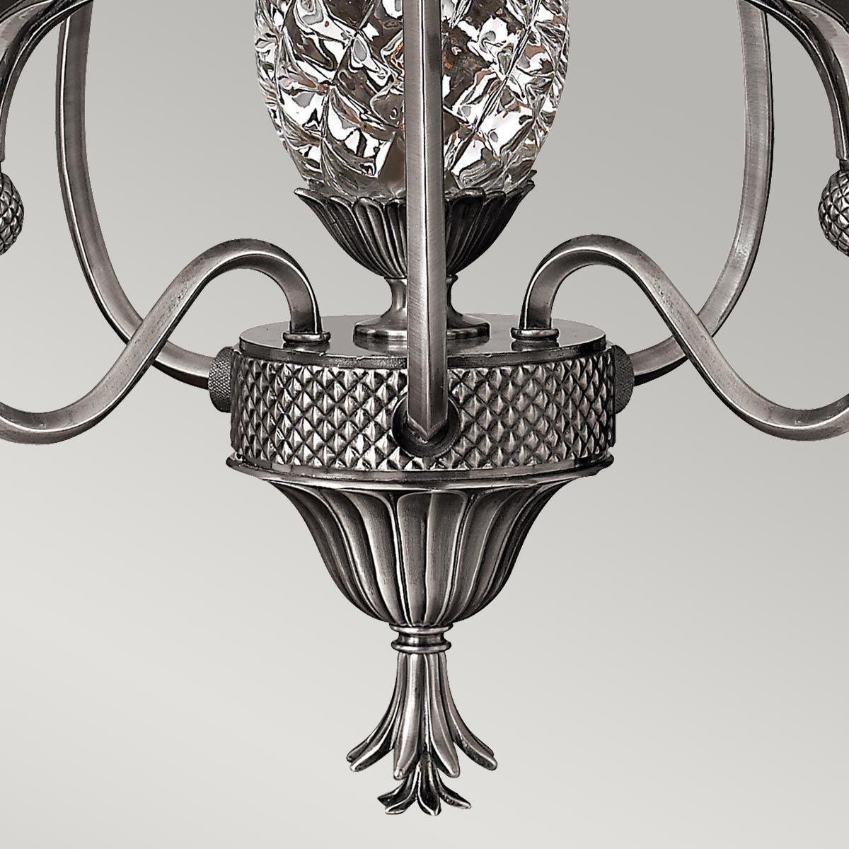 Hinkley Plantation 3 Light Chandelier - Polished Antique Nickel