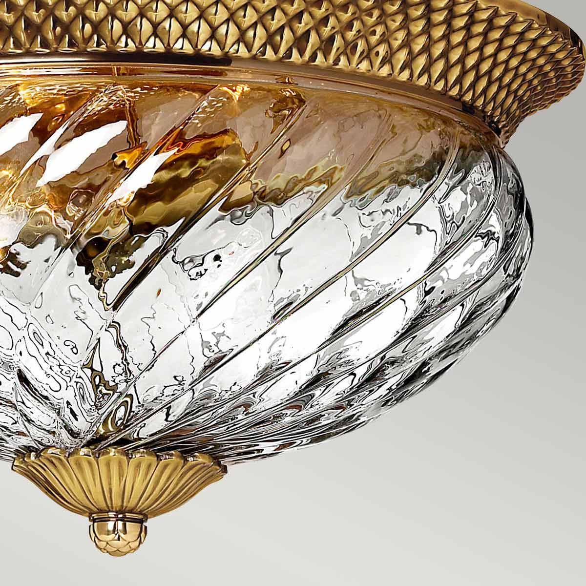 Hinkley Plantation 3 Light Flush Fitting - Burnished Brass