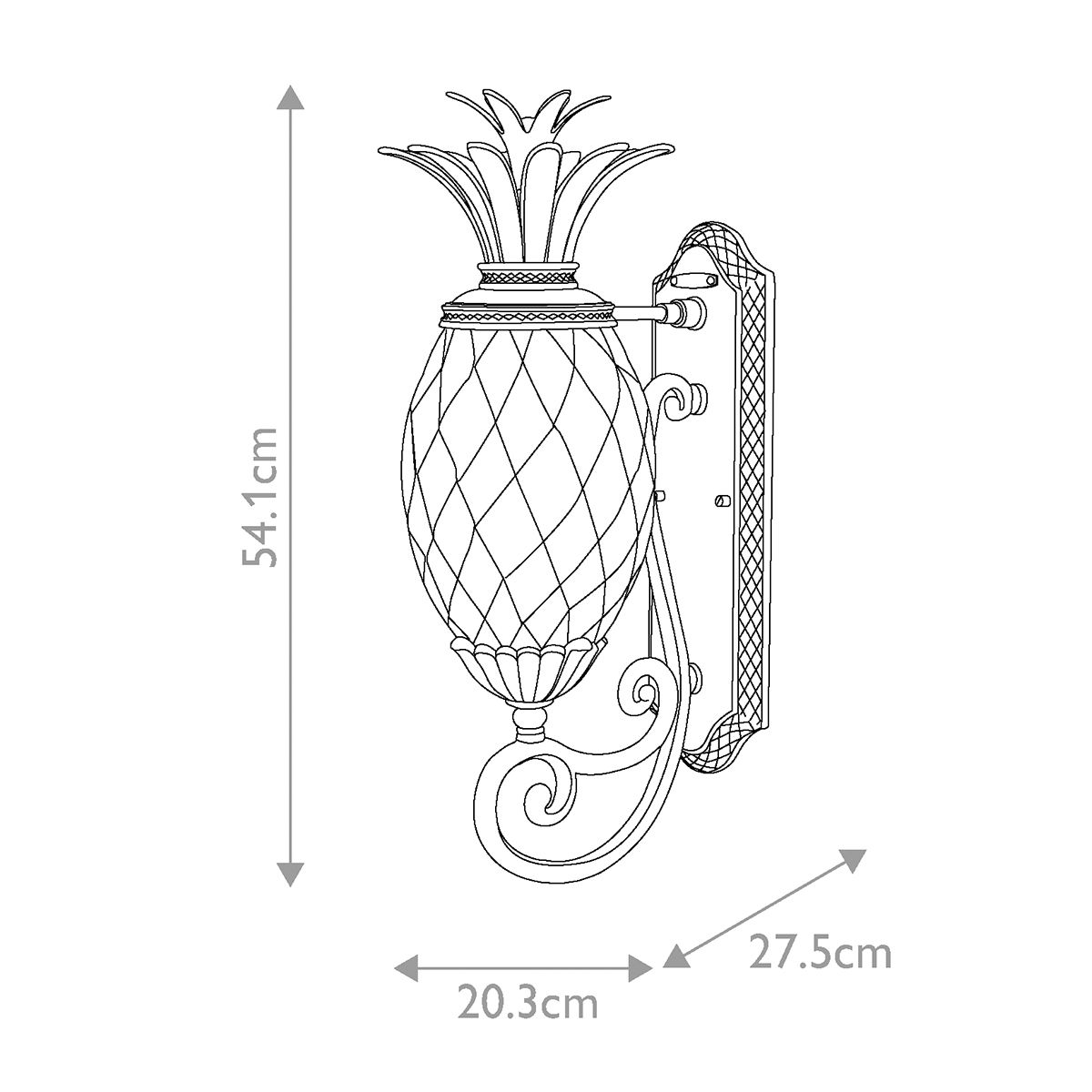 Hinkley Plantation 1 Light Medium Wall Lantern - Museum Black