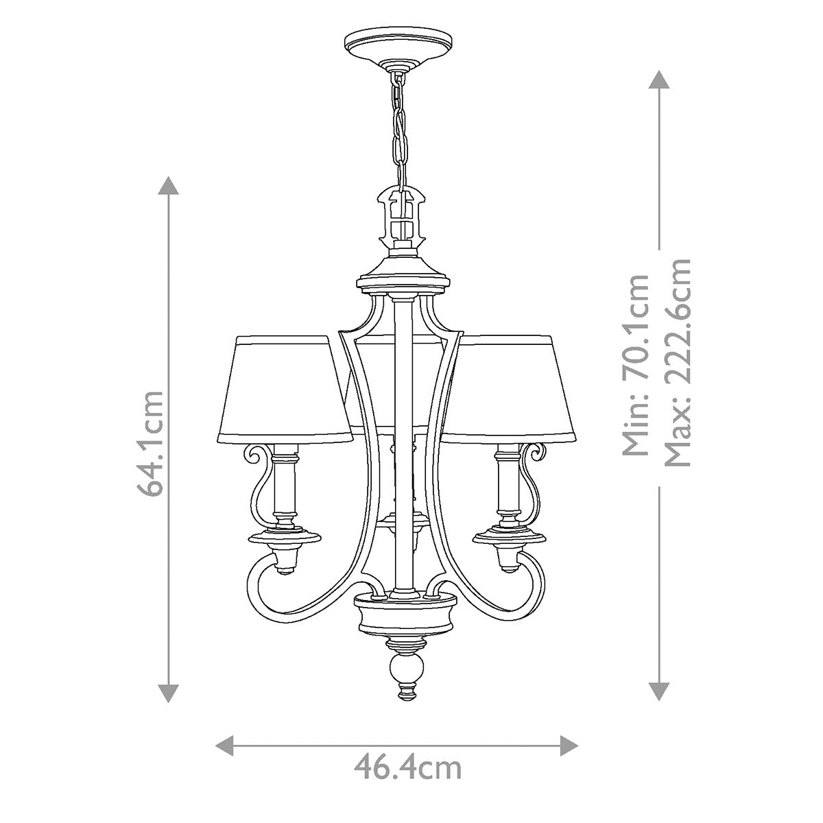 Hinkley Plymouth 3 Light Chandelier - Olde Bronze