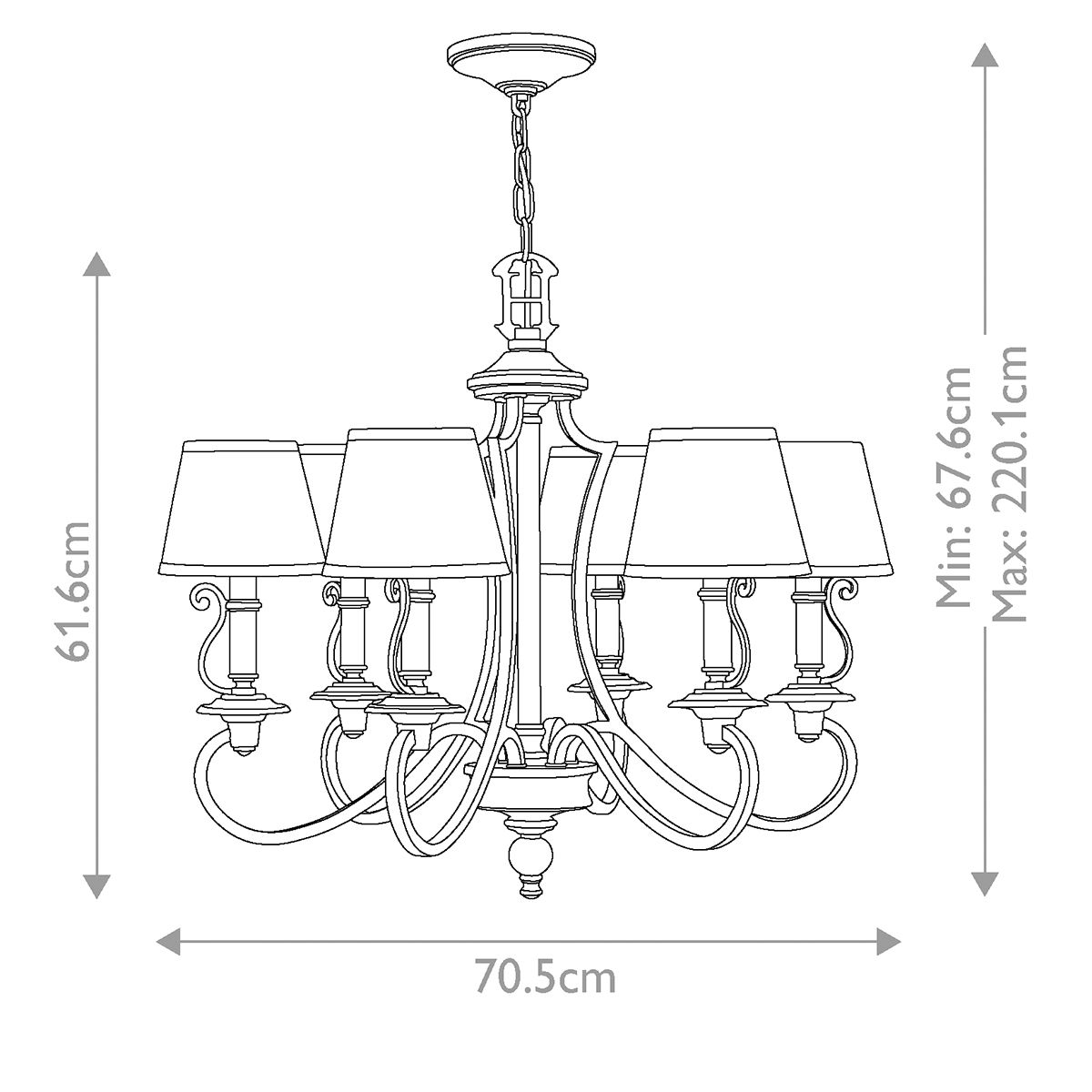 Hinkley Plymouth 6 Light Chandelier - Olde Bronze