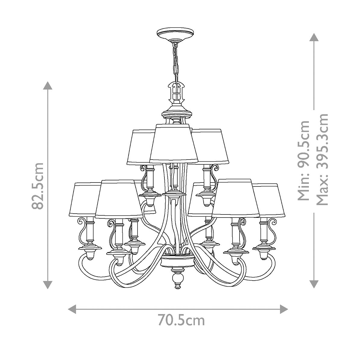 Hinkley Plymouth 9 Light Chandelier - Olde Bronze