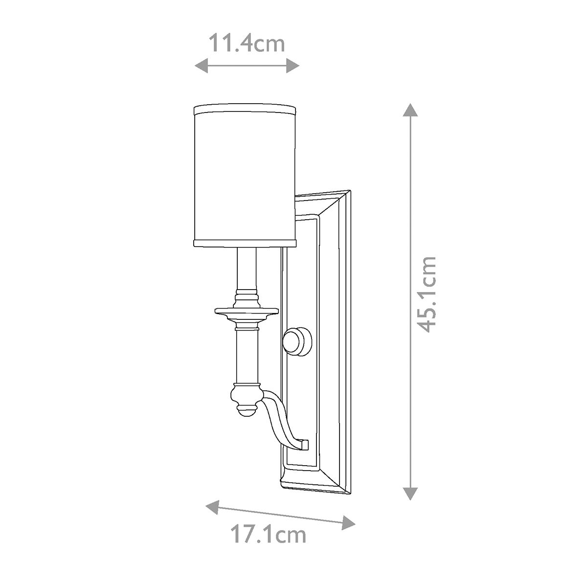 Hinkley Sussex Single Wall Light - Brushed Nickel