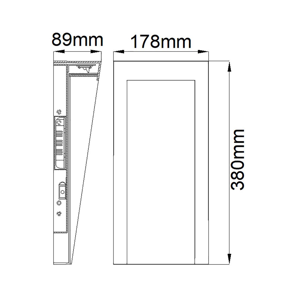 Hinkley Taper LED Wall Lantern 380mm - Textured Black