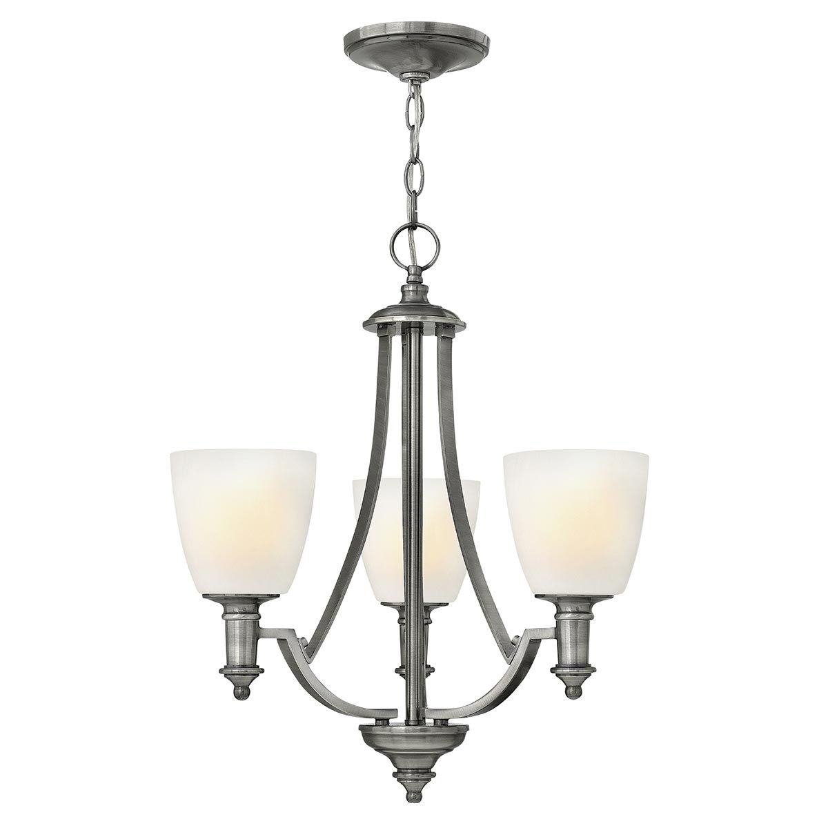 Hinkley Truman 3 Light Chandelier - Antique Nickel