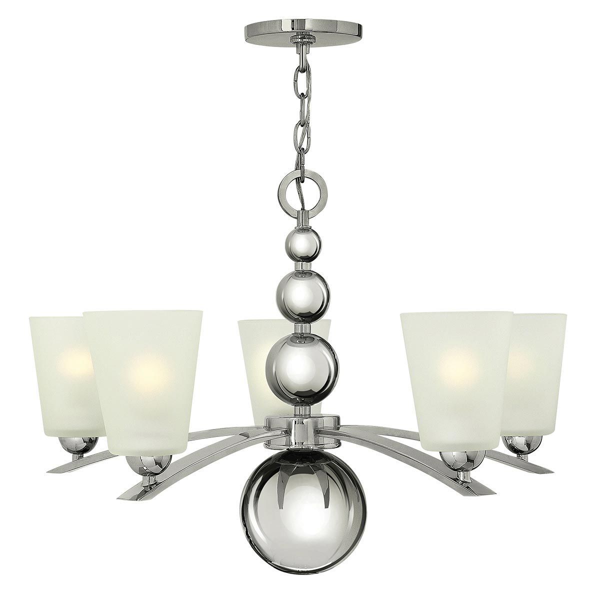 Hinkley Zelda 5 Light Chandelier - Polished Nickel