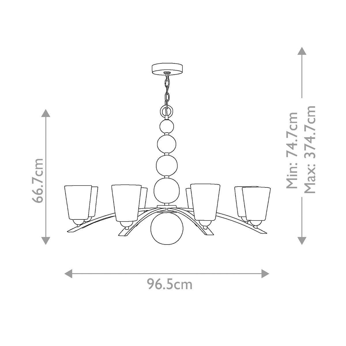 Hinkley Zelda 8 Light Chandelier - Vintage Brass
