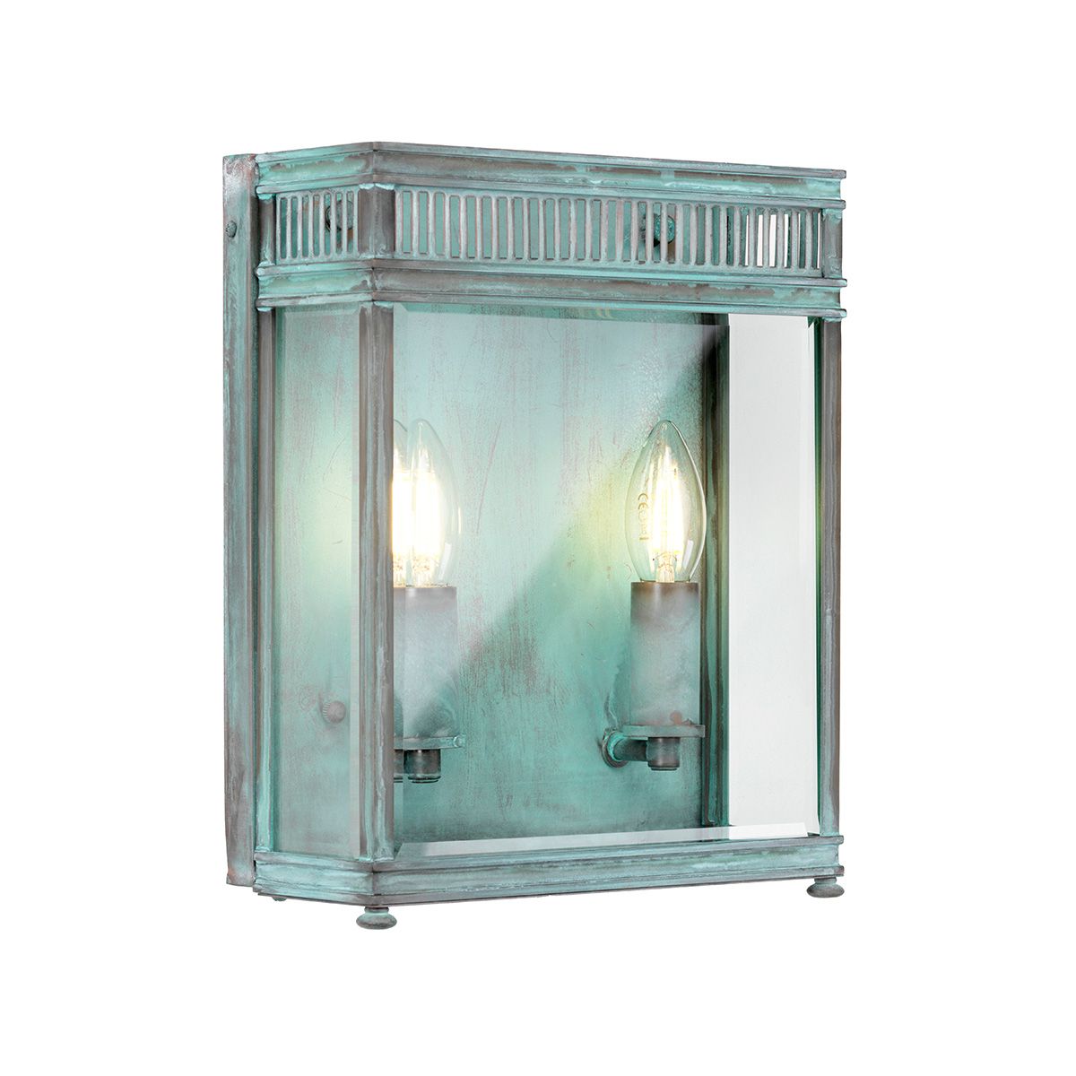 Elstead Holborn 2 Light Medium Half Lantern - Verdigris