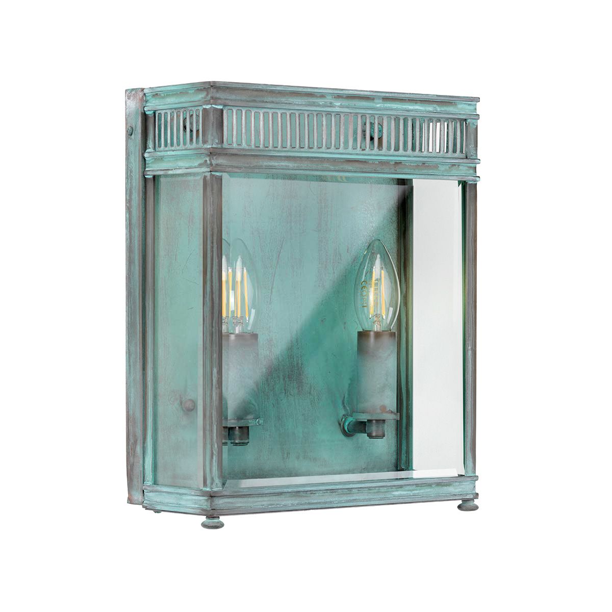Elstead Holborn 2 Light Medium Half Lantern - Verdigris