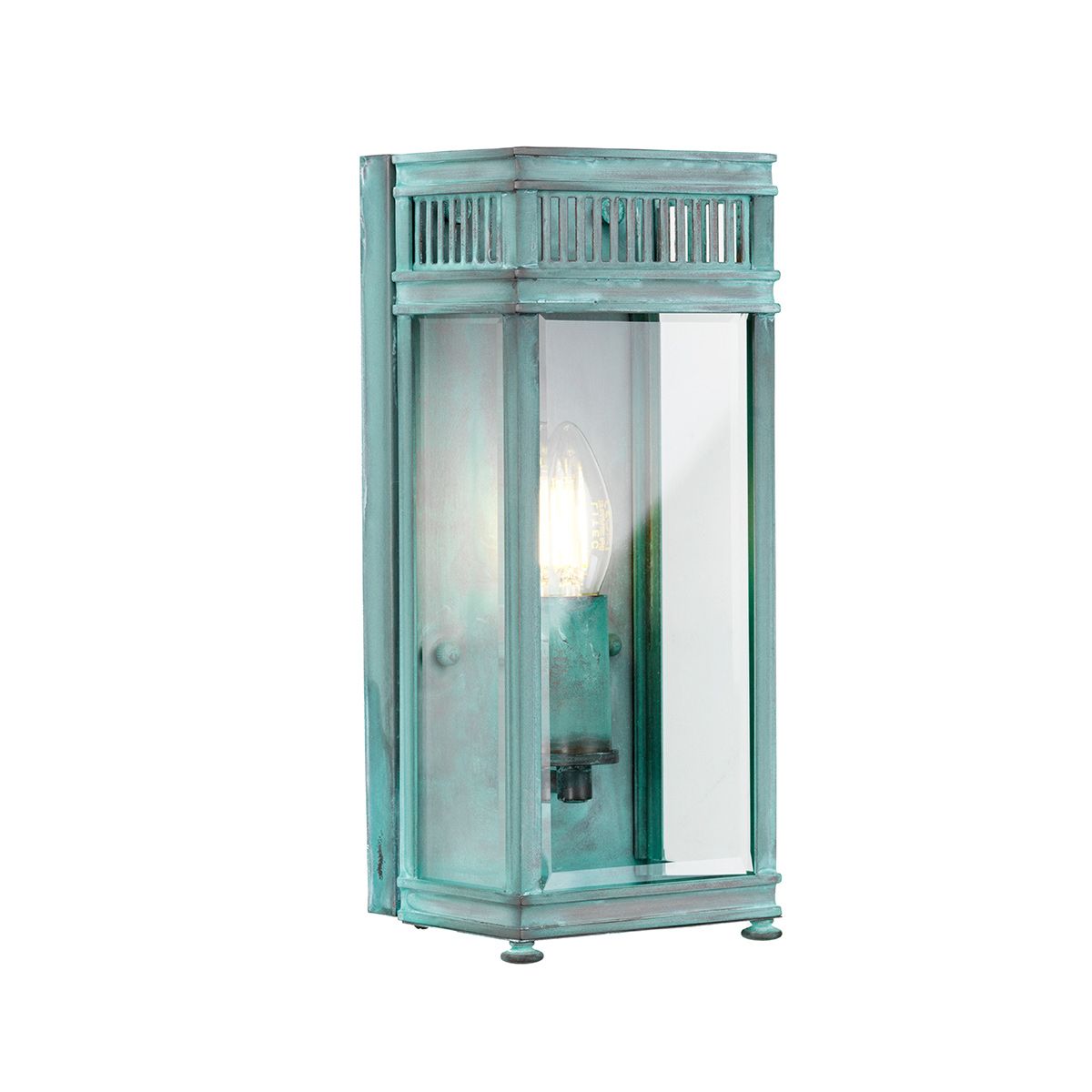 Elstead Holborn Single Small Half Lantern - Verdigris