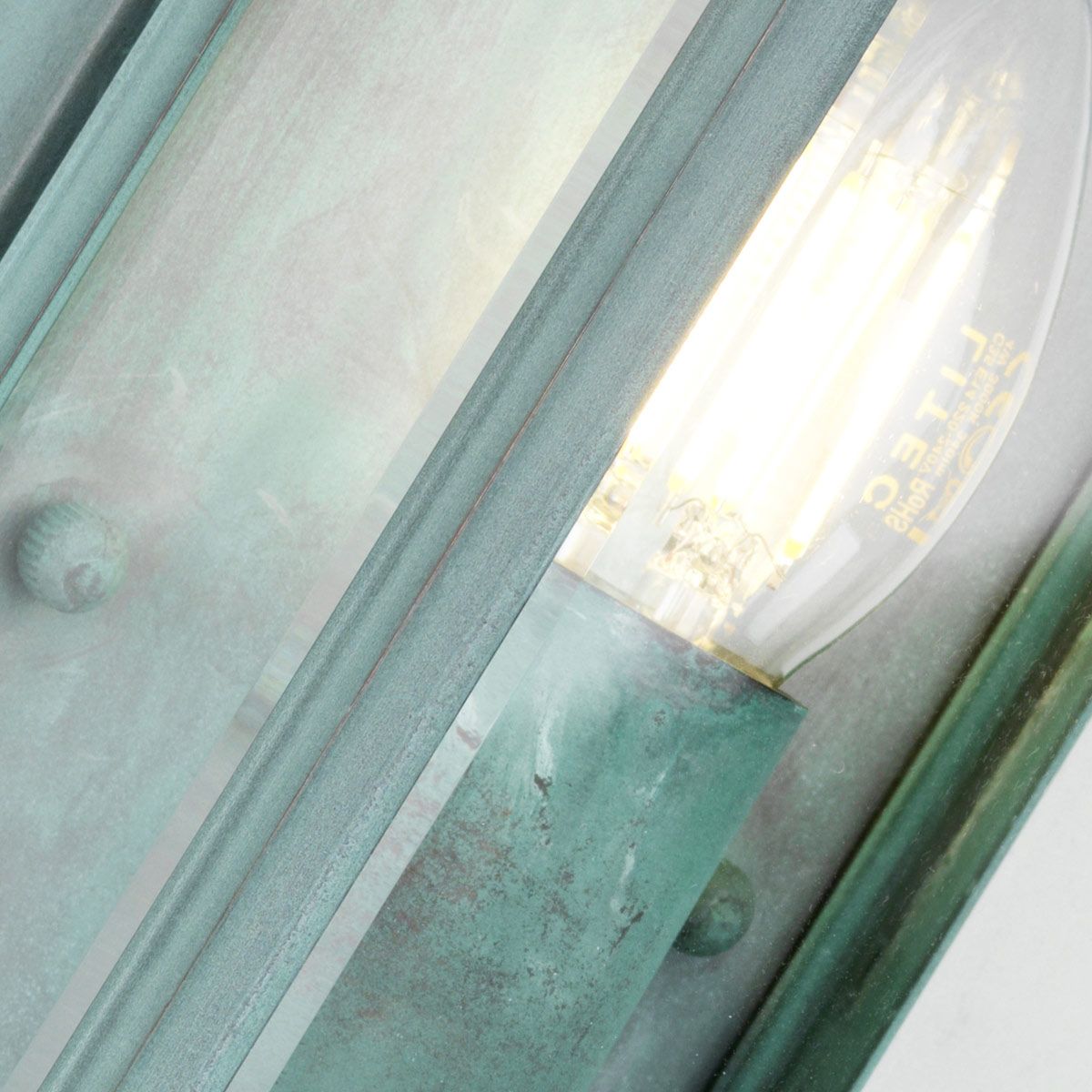 Elstead Holborn Single Small Half Lantern - Verdigris
