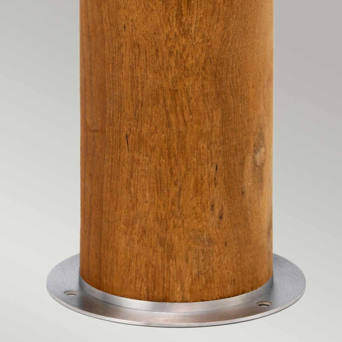 Elstead Hornsea Single Bollard - Teak with 316 Stainless Steel