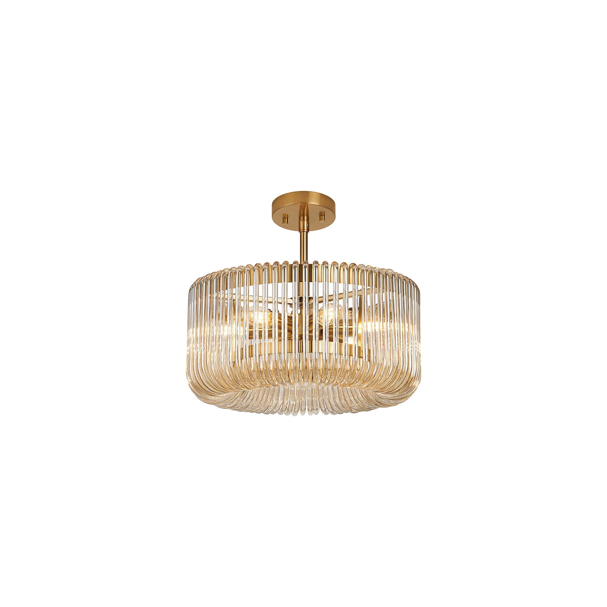 Fabula Hutton Round Pendant Light – 40 cm – Brass & Smoke Brown Glass