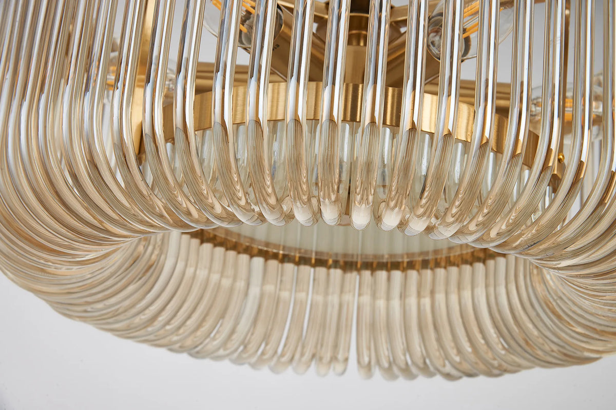 Fabula Hutton Round Pendant Light – 40 cm – Brass & Smoke Brown Glass