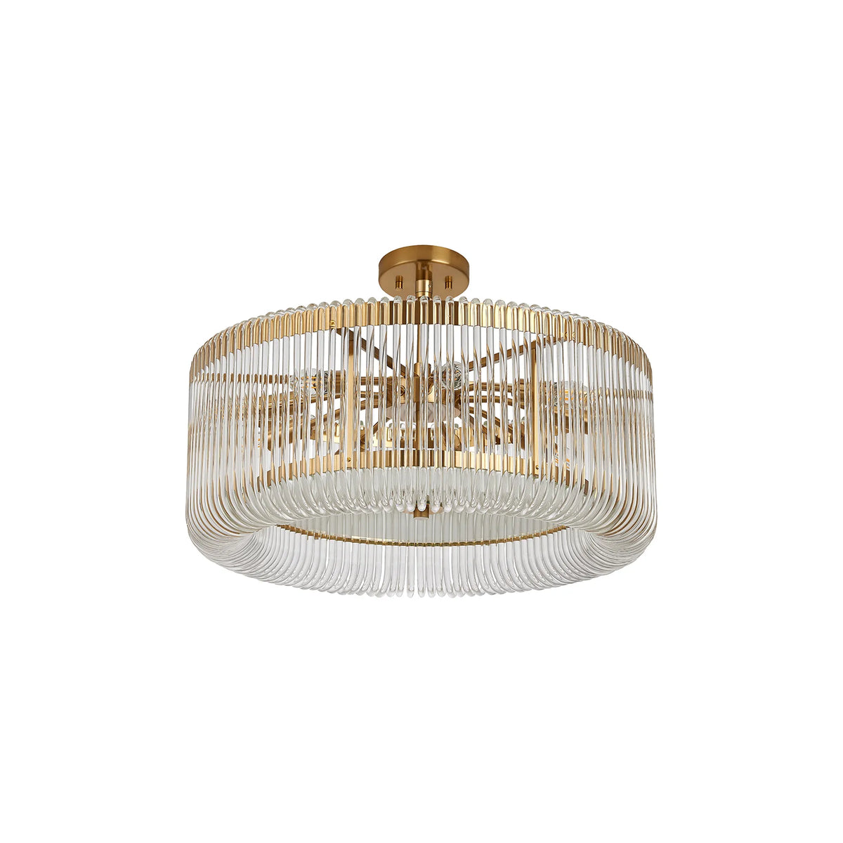 Fabula Hutton Round /Semi Pendant Light – Brass & Clear Glass