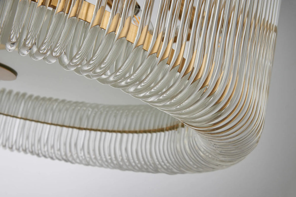 Fabula Hutton Round /Semi Pendant Light – Brass & Clear Glass