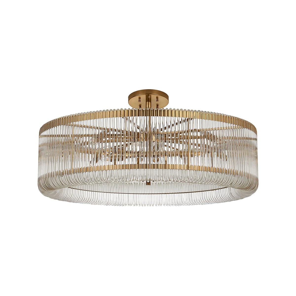 Fabula Hutton Round /Semi Pendant Light – Brass & Clear Glass