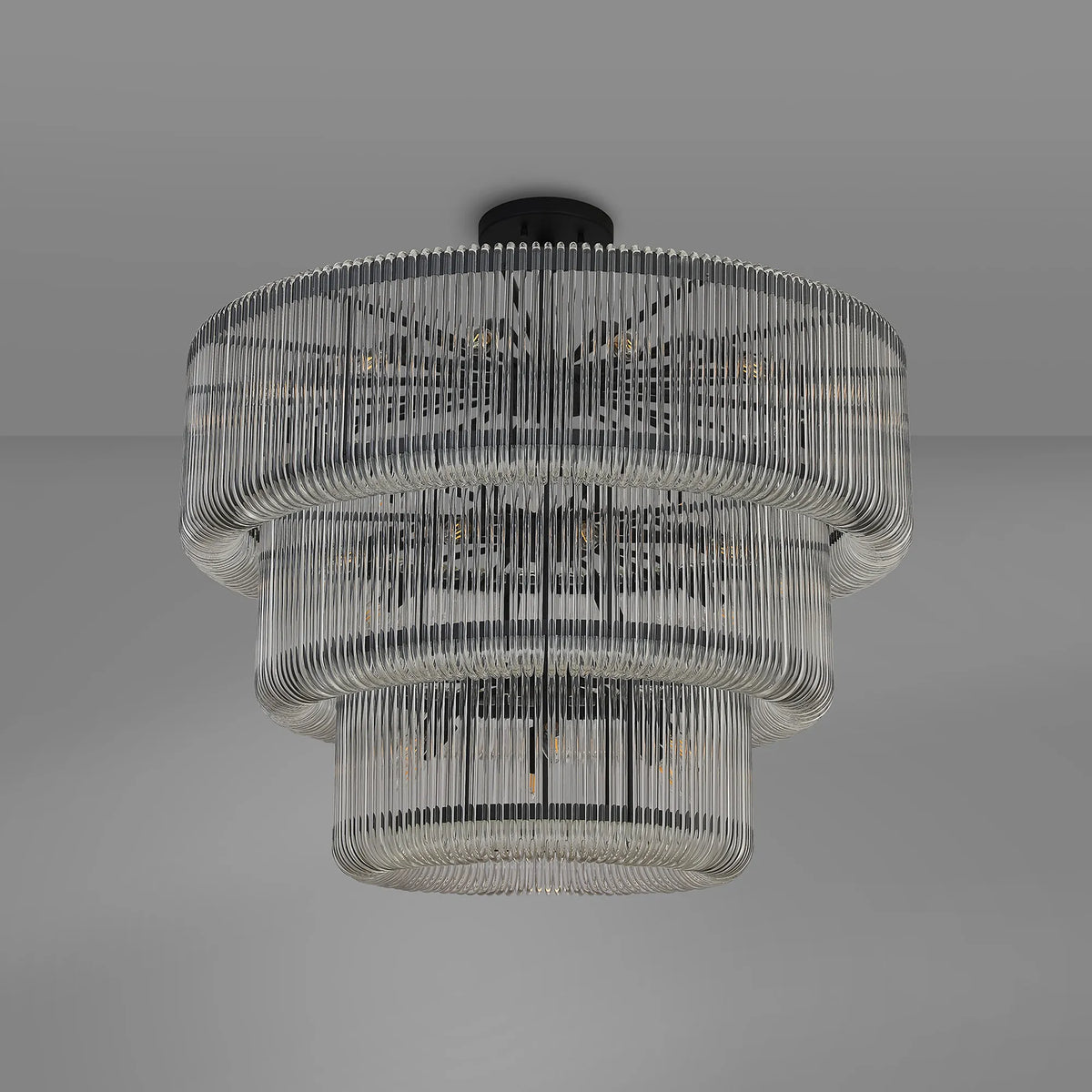 Fabula Hutton Pendant Light – 100 cm – Black & Clear Glass