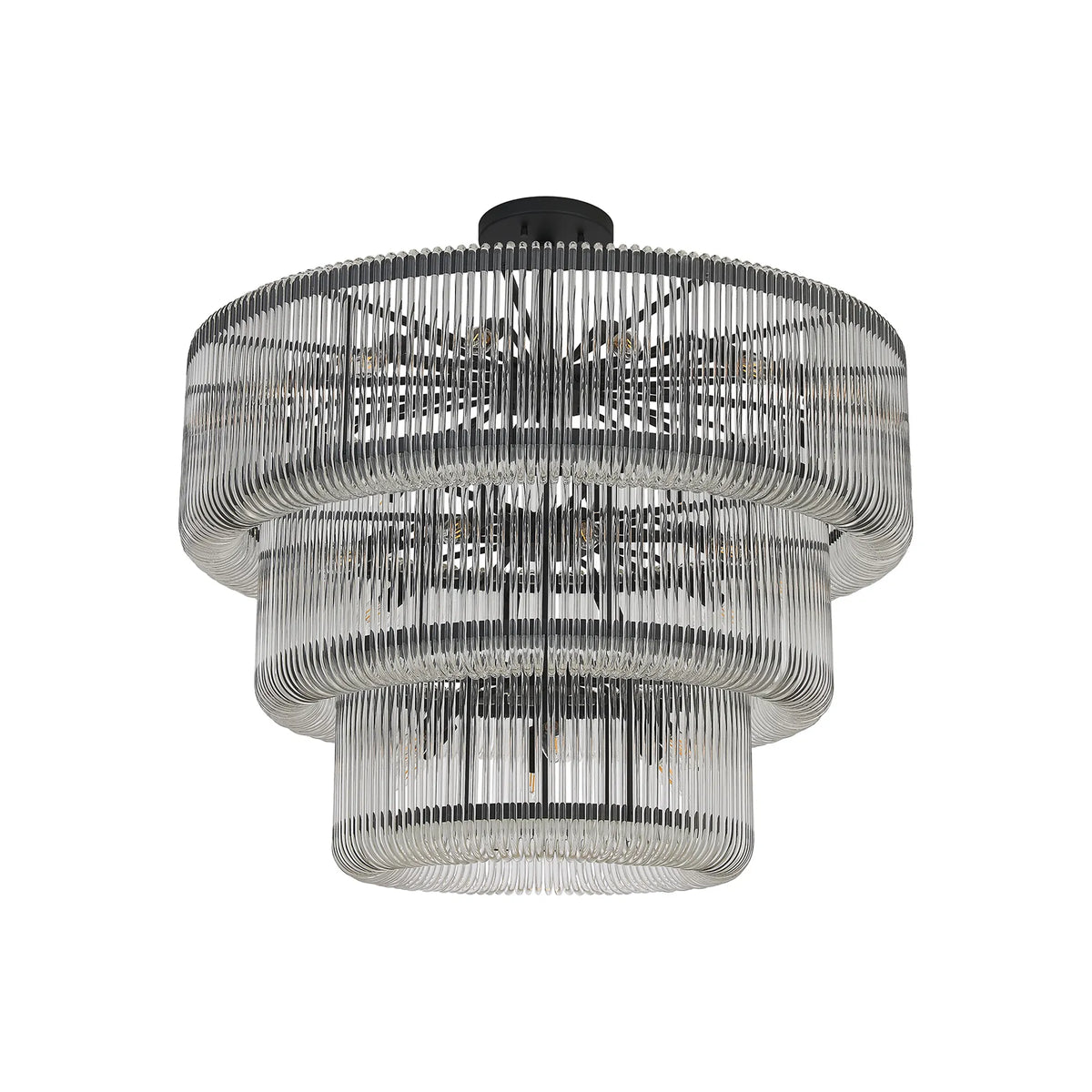 Fabula Hutton Pendant Light – 100 cm – Black & Clear Glass