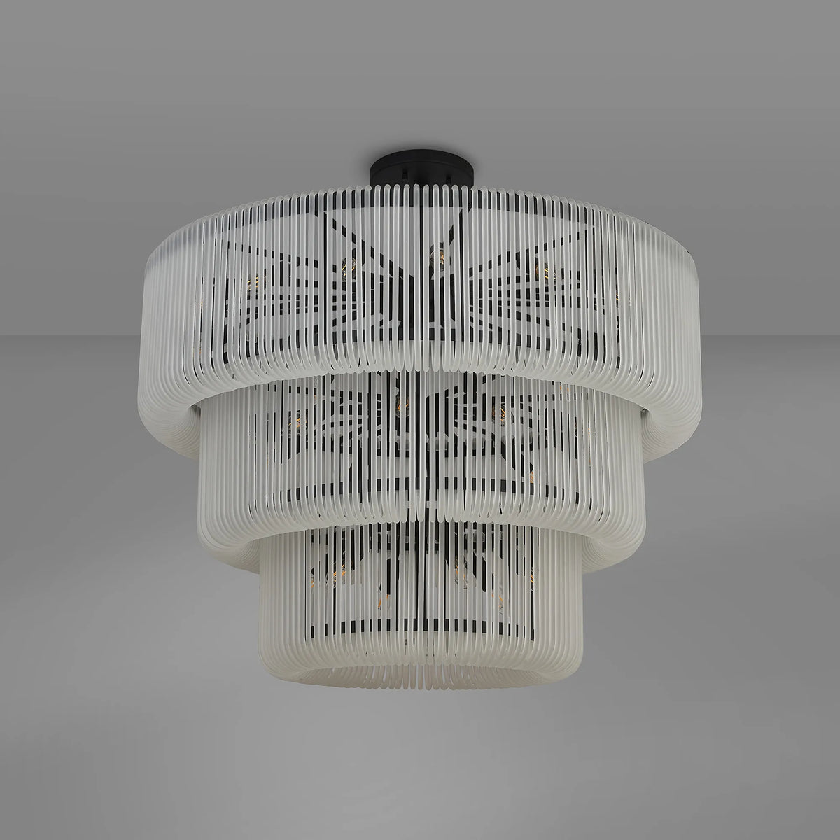Fabula Hutton Pendant Light – 100 cm – Black & Frosted Glass