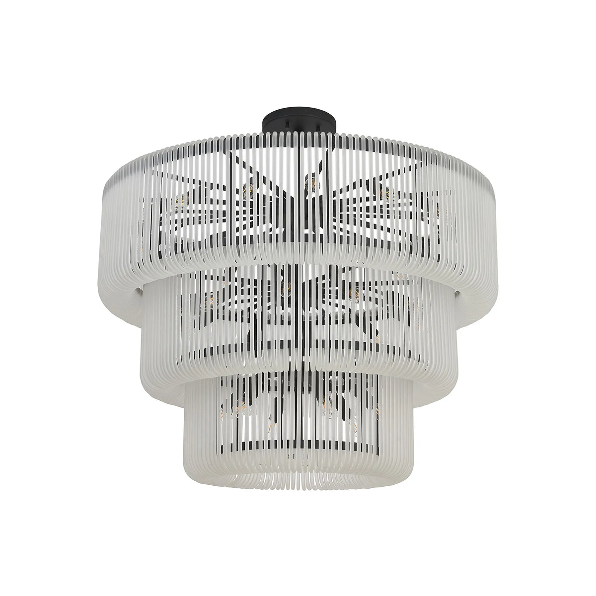Fabula Hutton Pendant Light – 100 cm – Black & Frosted Glass