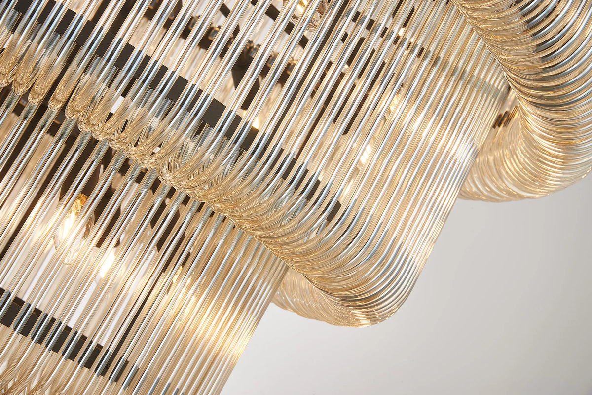 Fabula Hutton Pendant Light – 100 cm – Black & Smoke Brown Glass