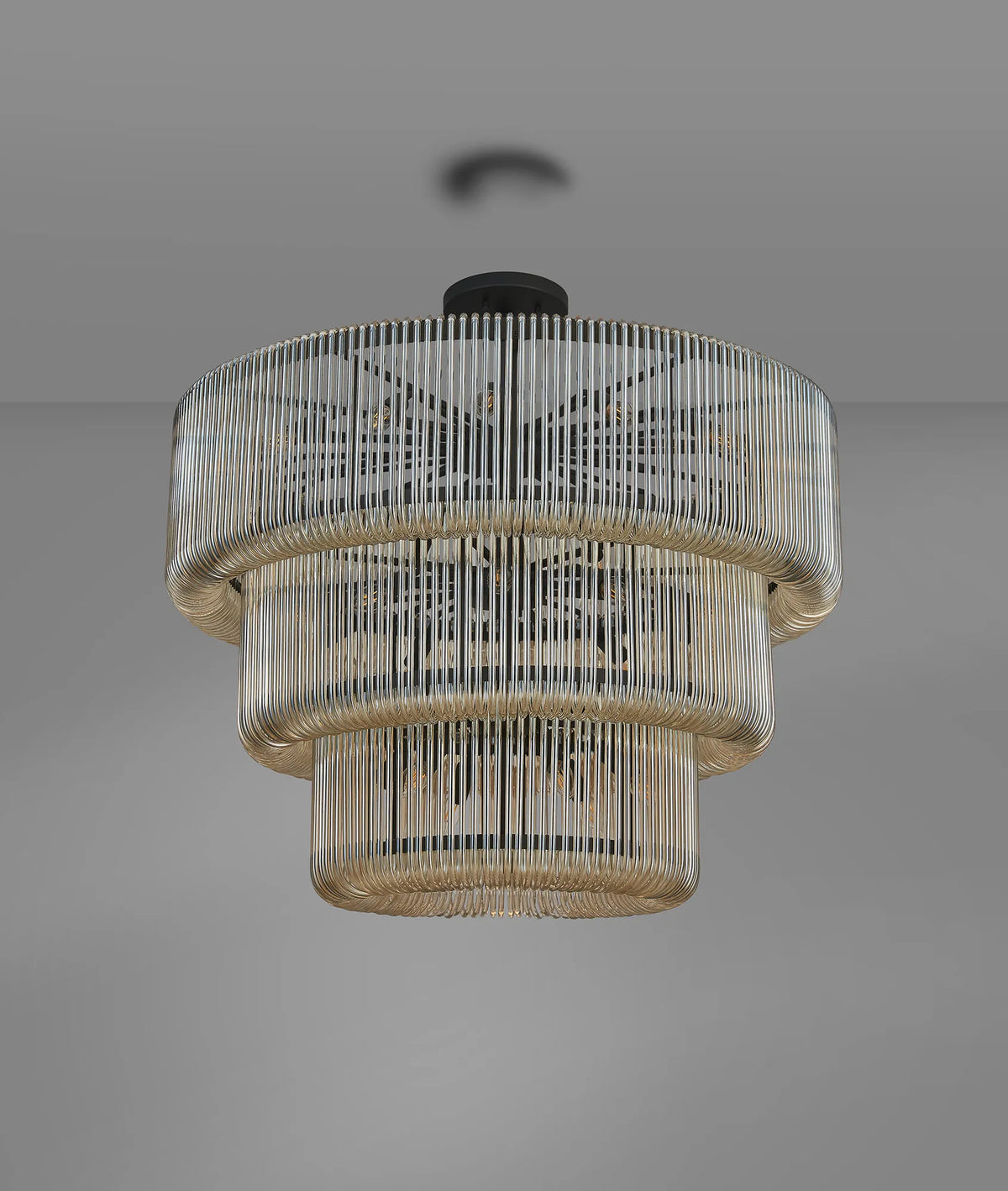 Fabula Hutton Pendant Light – 100 cm – Black & Smoke Brown Glass
