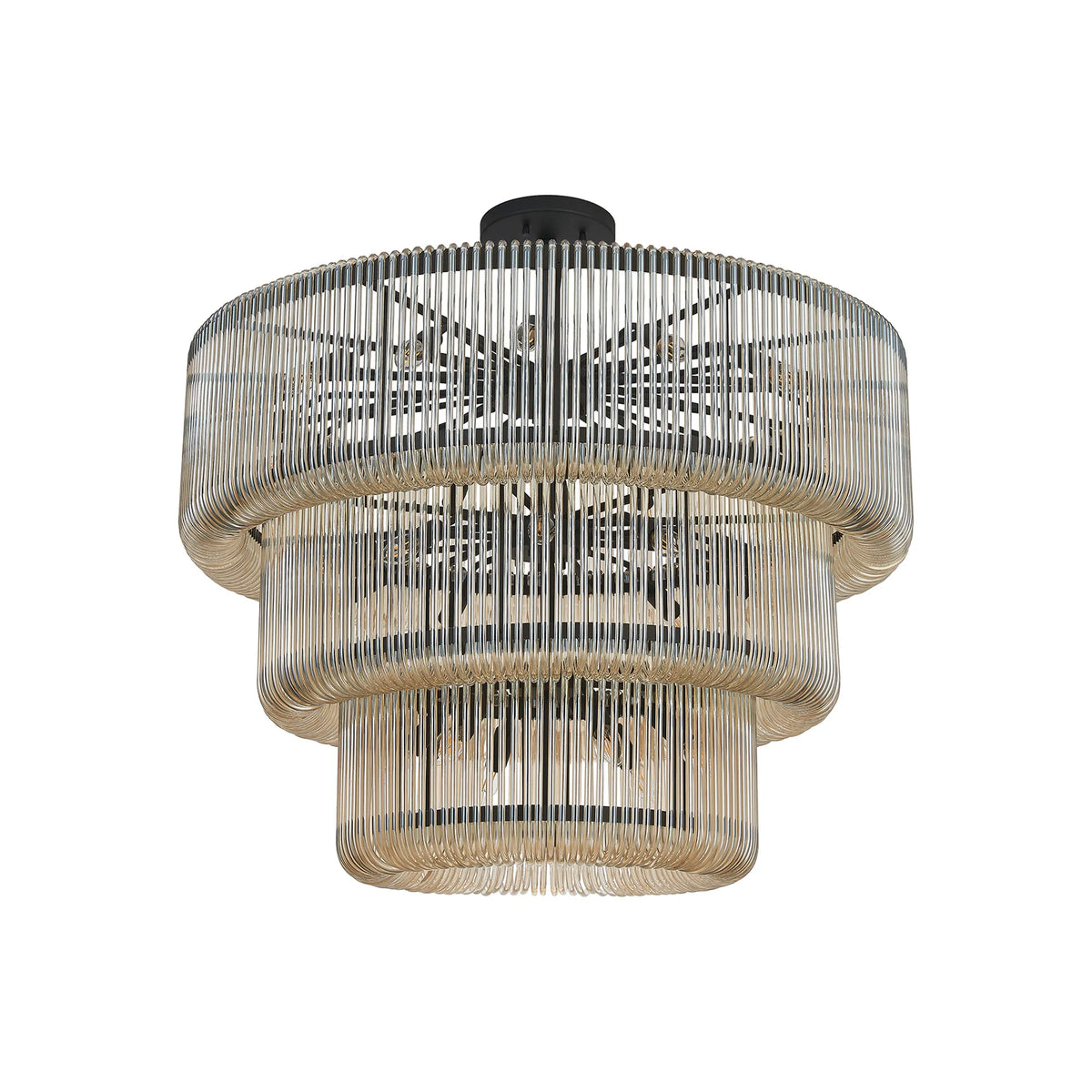 Fabula Hutton Pendant Light – 100 cm – Black & Smoke Brown Glass