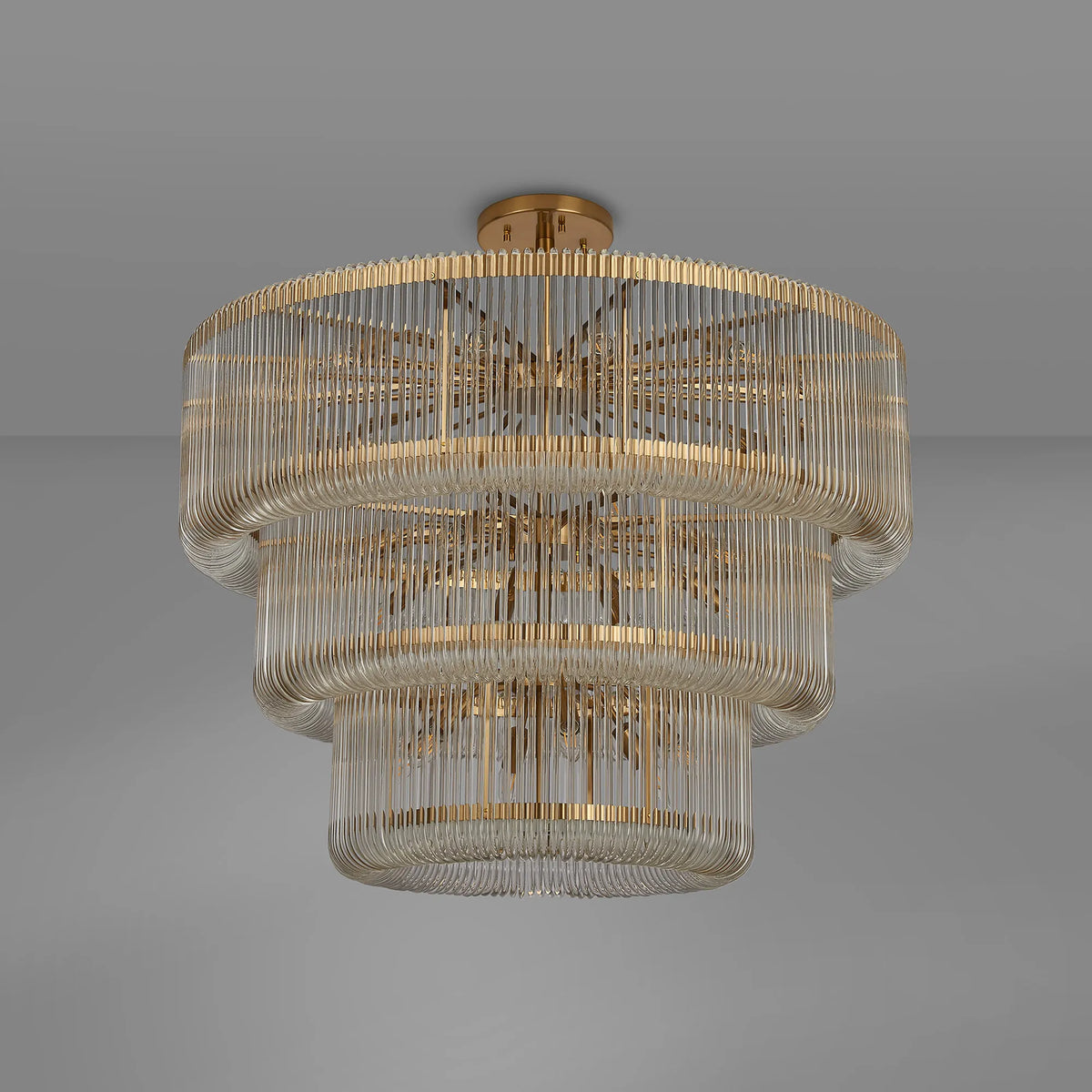 Fabula Hutton Pendant Light – 100 cm – Brass & Clear Glass