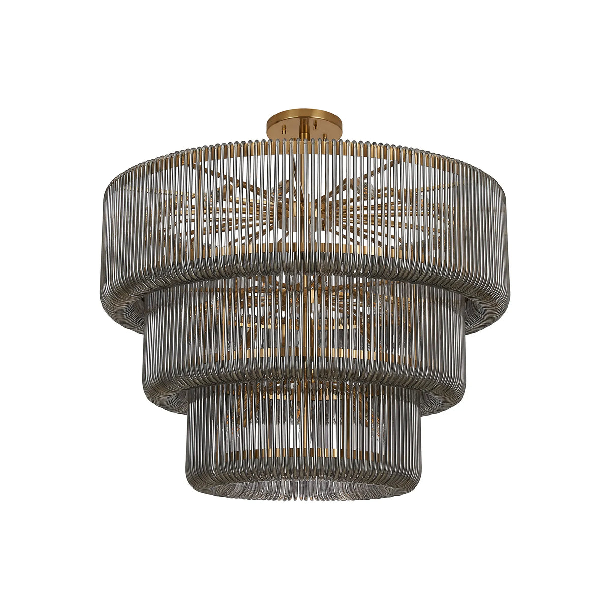 Fabula Hutton Pendant Light – 100 cm – Brass & Smoke Glass